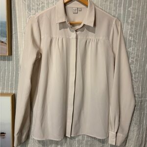 Twik long sleeve blouse shirt in cream